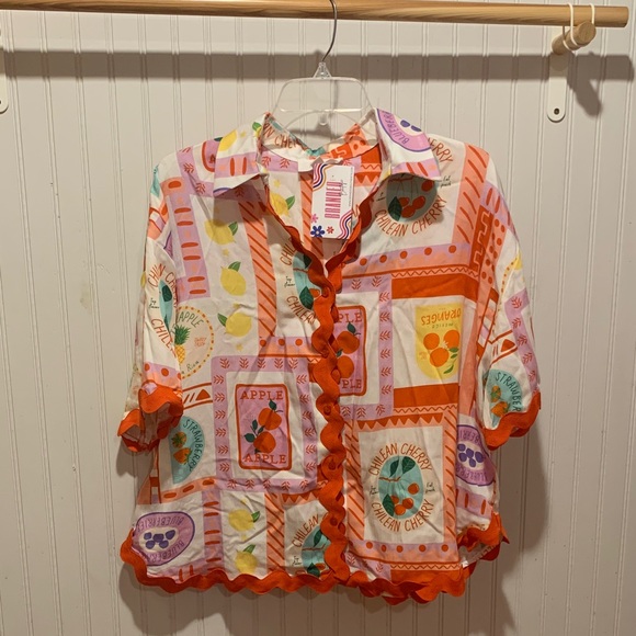 Peach Love California Fresh Fruit Themed Matching Pajama Set - Picture 4 of 7